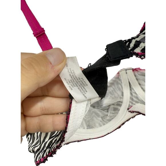 Cabernet Zebra Animal Print Unlined Mesh Underwire Bra Womens 38C - Picture 6 of 6